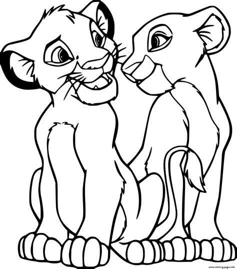 simba and nala coloring pages